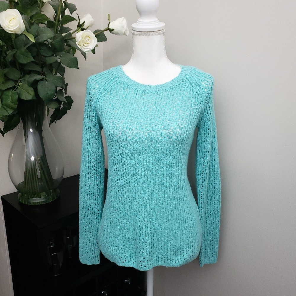 NWOT Tommy Bahama Turquoise Open Knit Sweater